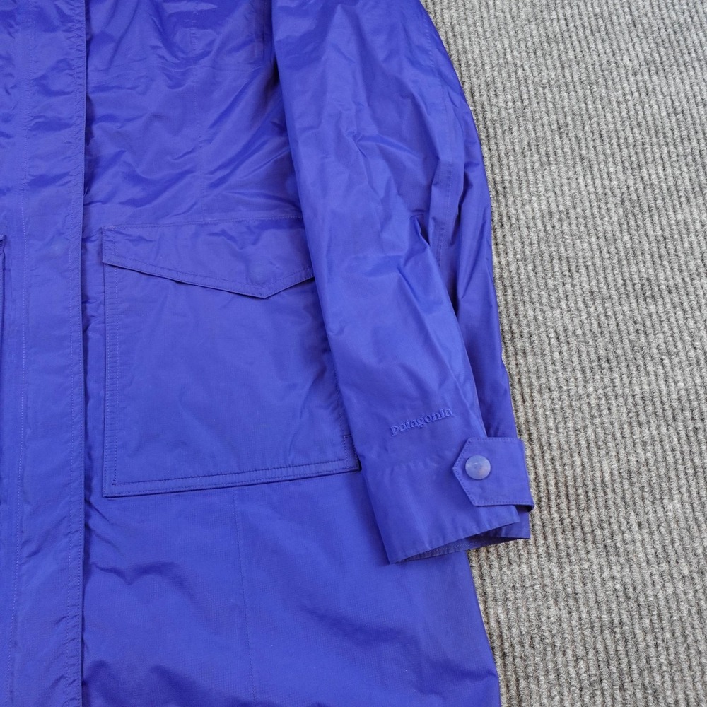 Patagonia Torrentshell City Jacket Womens Medium Blue Hooded Long Lined 27117 - Picture 2 of 11